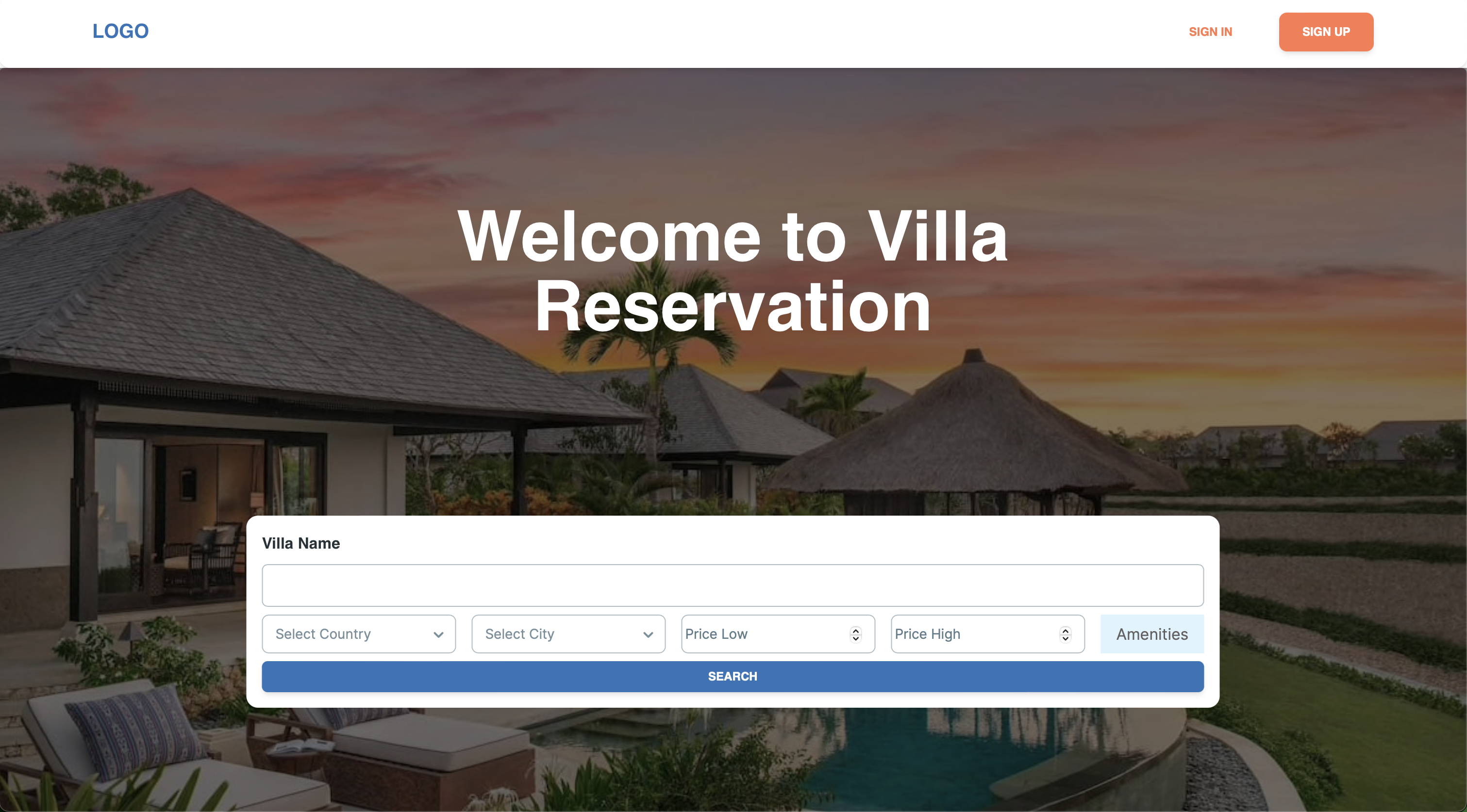 VILLA RESERVATION WEBSITE Image